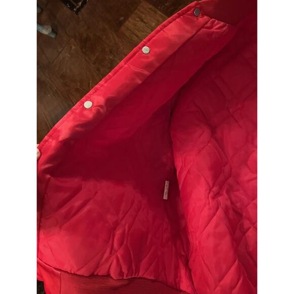 VTG Nasco Medium Red Baylor Quilted Snap Front Varsity‎ Jacket Vintage RARE - Picture 9 of 9